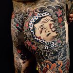 Hyottoko Tattoo by Damien Rodriguez #Japanesetattoo #Japanese #AsianTattoos #DamienRodriguez