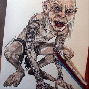 Gollum by Wayne Maguire #WayneMaguire #InkedIkons #art #illustration #realisticdrawing #Gollum #lordoftherings