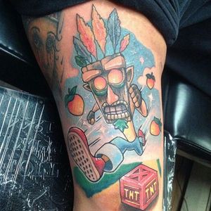 Crash Bandicoot Tattoo by Chris Raup #CrashBandicoot #CrashBrandicootTattoos #PlayStationTattoos #GamingTattoos #GamerTattoos #Gaming #ChrisRaup