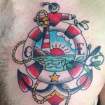 Lifebuoy Tattoo, artist unknown #lifebuoy #nautical #maritime #traditional