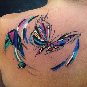 Butterfly Tattoo by Sebastian Barone #butterfly #butterflytattoo #abstractbutterfly #abstract #abstracttattoo #abstracttattoos #cubism #cubismtattoo #cubismtattoos #abstractcubism #SebastianBarone