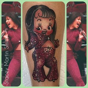 Selena Quintarilla kewpie tattoo by Stacey Martin Smith. #kewpie #kewpiedoll #StaceyMartinSmith #Selena #SelenaQuintarilla