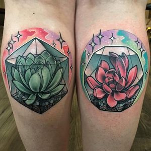 Matching succulents tattoos by Rizza Boo #RizzaBoo #succulent #plant #botany #matchingtattoos (Photo: Instagram)