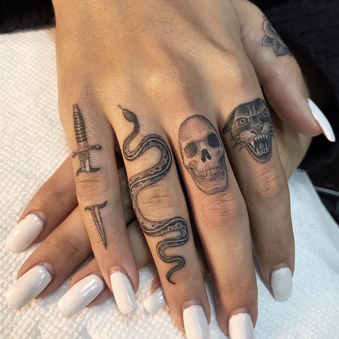 Awesome small finger tattoo  animal skull   Animal skull tattoos Tattoos  Back tattoo