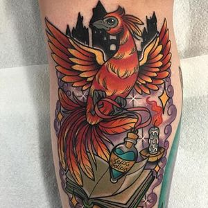 Fawkes Tattoo by Alex Rowntree #phoenix #fawkes #harrypotter #fantasy #AlexRowntree