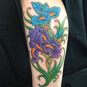 Blue and purple iris piece by Ben Wallenborn. #iris #flower #neotraditional #BenWallenborn