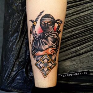 Ninja Tattoo by Moik Tattooer #Ninja #traditional #MoikTattooer