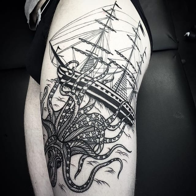 Tattoo uploaded by Robert Davies Kraken Tattoo by Michele L