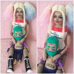 Suicide Squad dolls by Christina Tselykovskaya. #ChristinaTselykovskaya #KristinaTselykovskaya #Rockanddoll #tattooeddolls #craft #art #doll #suicidesquad #harleyquinn #joker