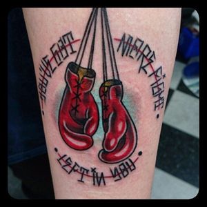 Boxing Gloves Tattoo by Kirsty Jane Todd #boxinggloves #boxing #sport #KirstyJaneTodd