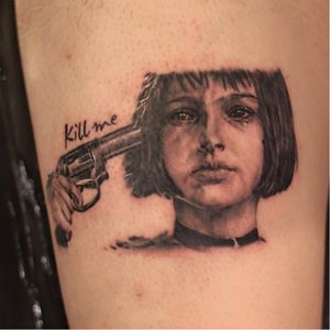 Black and grey tattoo of Mathilde by Jees Tattoo blackandgrey #realism #Mathilda #Leon #LeonTheProfessional #portrait #JeesTattoo