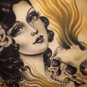 A beautiful lady head by Rose Hardy for CORMYSTERIUM Volume I. (IG - rosehardy) #NEVERSLEEPNYC #CORMYSTERIUM #TattooingsGuideToSymbolism #tattoosymbolism #tattoomeaning #ladyhead #RoseHardy
