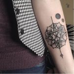 Dotwork geometric clover tattoo by Stanislav Malkovich, photo from Instagram. #clovertattoo #Dotwork #geometric #clovertattoo #clover