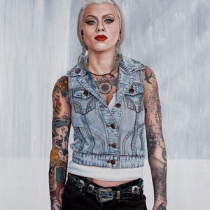 Portraits of tattooed people by Frank Oriti #FrankOriti #painter #paint #art #portrait
