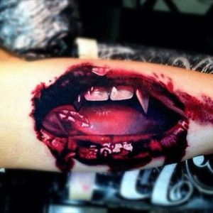 A realistic depiction of the bloody mouth from True Blood's opening sequence by Nikko Hurtado (IG—nikkohurtado). #color #NikkoHurtado #realism #RIPLafayette #TrueBlood