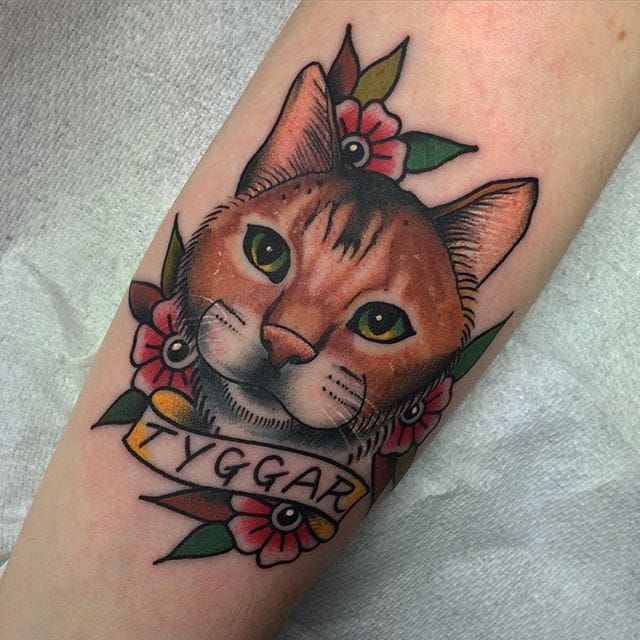 Orange cat tattoo  Cat tattoo Orange cat Tattoos