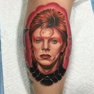David Bowie tattoo by Paul Marino #davidbowie #colorportrait #colorrealism #portraitrealism #realismartist #PaulMarino