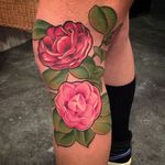 Bold styled realism tattoo by Diogo Andrade. #styledrealism #colorrealism #flower #camellia #DiogoAndrade