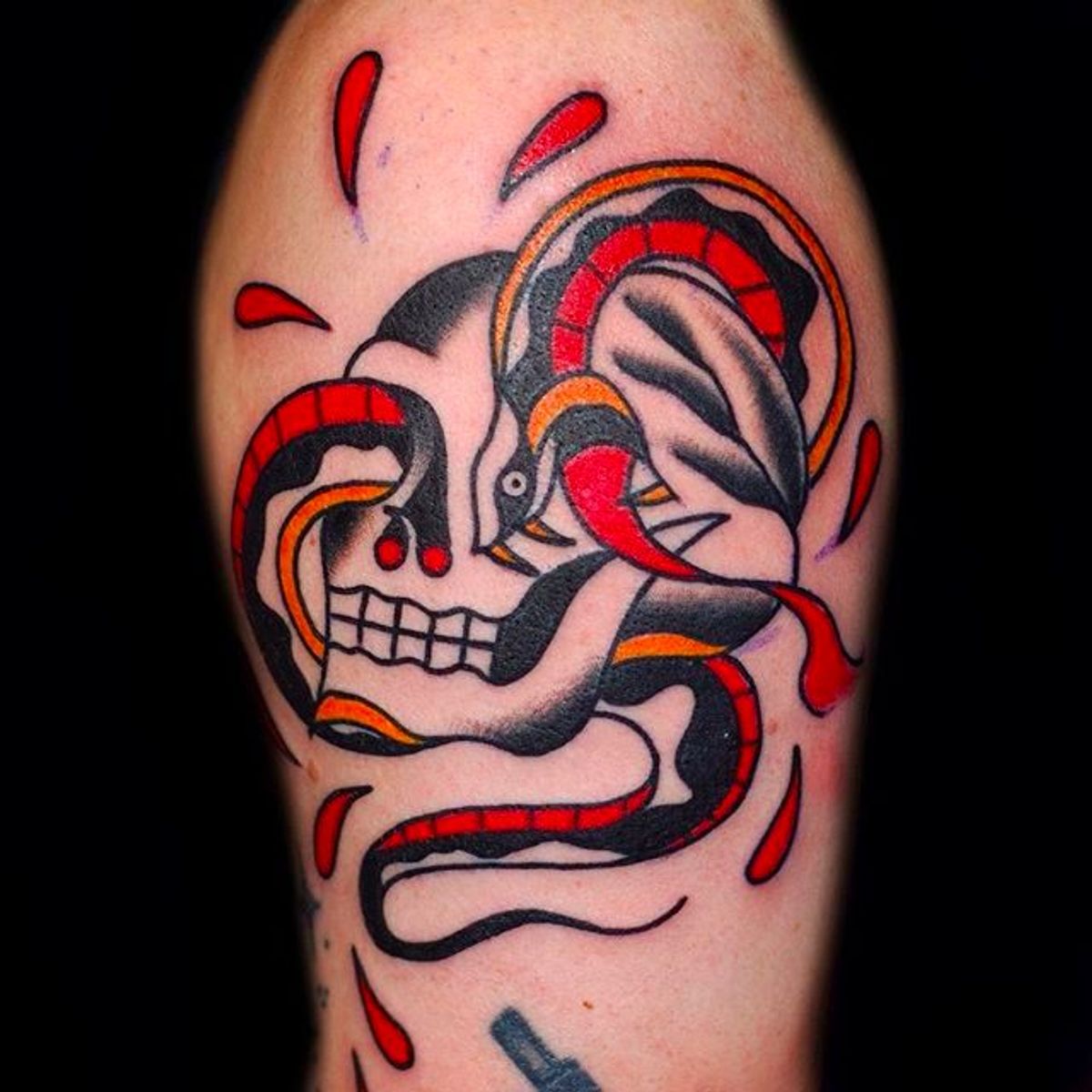 Tattoo uploaded by rcallejatattoo • Another solid and clean snake/skull ...
