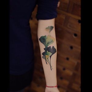 Stylish ginkgo tattoo by Chen Jie #ginkgo #leaf #ChenJie