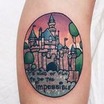 Disneyland tattoo by Lauren Winzer. #disney #disneyland #castle #waltdisney #LaurenWinzer