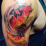 Koi tattoo by Chris Nunez #ChrisNunez #color #japanese #koi #fish #water #ocean #oceanlife