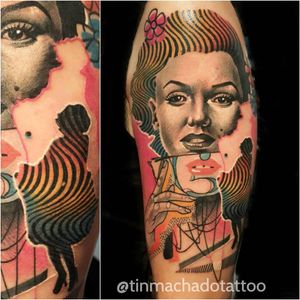 Marilyn Monroe tattoo by Tin Machado #TinMachado #graphic #marilynmonroe #collage