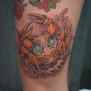 Heikegani Tattoo by Hori Benny #heikegani #heikeganitattoo #japanesecrab #japanesecrabtattoo #japanese #crab #HoriBenny