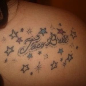 Taco Bell in and of itself is such a beautiful thing, but somehow adding stars makes it even prettier! #HailCorporate #TacoBell #LiveMas #CorporateTattoo #BrandTattoos