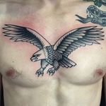 Eagle chest tattoo via @christianlanouette #ChristianLanouette #eagle #bird #blackwork