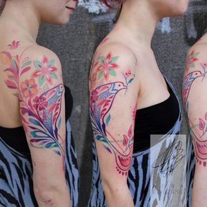 Bird tattoo by Adine Tetovacky #AdineTetovacky #ornamental #graphic #pattern #bird