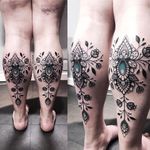 Elegant tattoo by Falukorv #Falukorv #ornamental #lace #jewel #flower