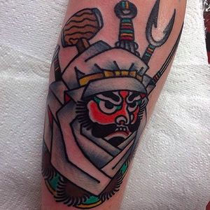 Cool Warrior tattoo done by Koji Ichimaru. Photo: Koji Ichimaru #kojiichimaru #japanese #warrior #tattoo #japanesetattoo