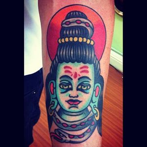 Shiva Tattoo by Joey Cassina #Shiva #Hinduism #deity #traditional #JoeyCassina