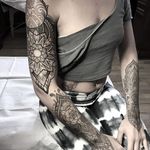 A wonderful collection of Laura Jade's (IG–laurajadetattoos) tattoos on this client. #elaborate #floral #LauraJade #mandalas #ornamental