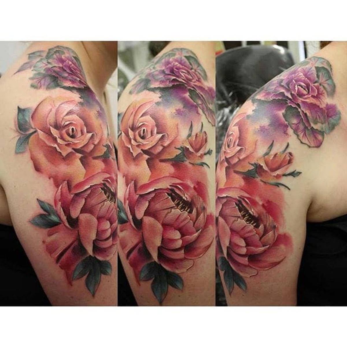 Tattoo Uploaded By Stacie Mayer Painterly Peony And Rose Tattoos By tattoo-uploaded-by-stacie-mayer-painterly-peony-and-rose-tattoos-by