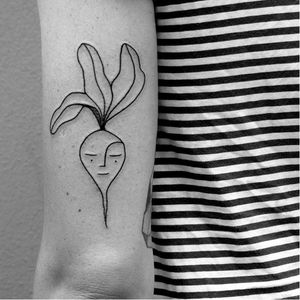 Vegetable tattoo by Carlo Amen #CarloAmen #minimalistic #linework #blackwork #vegetable