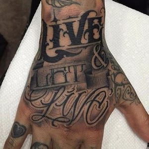 Lettering Tattoo by Big Meas #lettering #script #blackandgrey #BigMeas