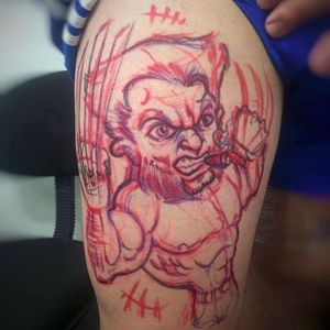 Freehand da tattoodo Wolverine por Jeff Waine! #JeffWaine #tatuadoresbrasileiros #tatuadoresdobrasil #tattoobr #SãoPaulo #freehand #newschool #wolverine #marvel #x-men #logan #geek #nerd