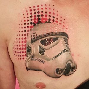 Storm Trooper tattoo by Dan Mawdsley. #starwars #stormtrooper #scifi #movie #character #trashpolka