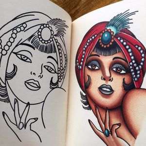 Lady head from the Look of Love Vol. II by Todd Noble. (IG - noble1) #LookofLove #tattoobook #tattooreference #ladyhead