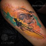 Lion Tattoo by David Giersch #lion #liontattoo #watercolor #watercolortattoo #watercolorrealism #portraitrealism #colorrealism #DavidGiersch #animal