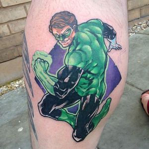 Green Lantern Tattoo by Ashley Newton #GreenLantern #GreenLanternTattoo #DCComics #DCTattoos #ComicTattoos #SuperheroTattoos #Superhero #AshleyNewton
