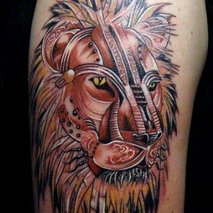 Love the white highlights on this steampunk inspired lion tattoo Photo from Pinterest by unknown artist #steampunk #victorian #scifi #vintage #futuristic #lion