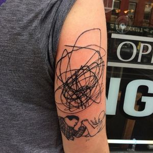 Scribble tattoo by Knarly Gav #KnarlyGav #scribble #sketch (Photo: Instagram)