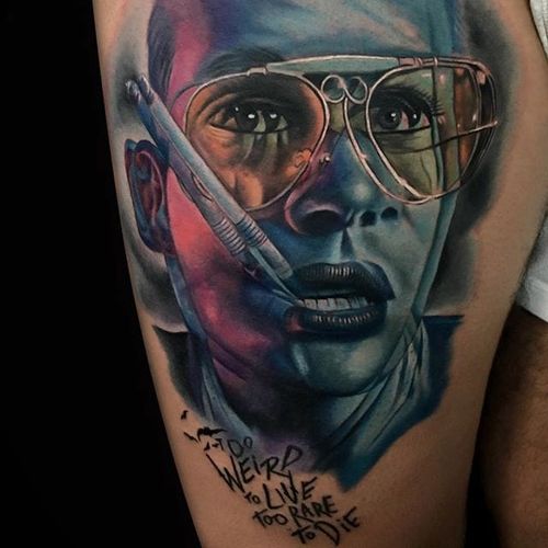 Portrait by Ruben B #RubenB #color #portrait #fearandloathing #johnnydepp #johnnydepptattoo #tattoooftheday