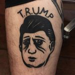 Blackwork Trump tattoo by Bada Bink Tattoo Firm. #blackwork #donaldtrump #election2016 #2016