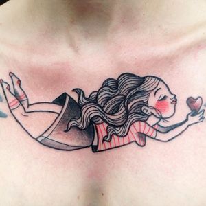 Pretty tattoo by Nicoz Balboa #NicozBalboa #illustrative #heart #doll