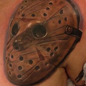 Jason Voorhees' hockey mask. By Sean Sweeney. #realism #colorrealism #SeanSweeney #Fridaythe13th #JasonVoorhees #hockeymask
