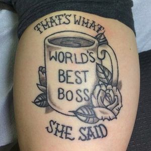 Double Office tattoo by Erinn Leach (via IG -- erinntleach) #erinnleach #theoffice #theofficetattoo